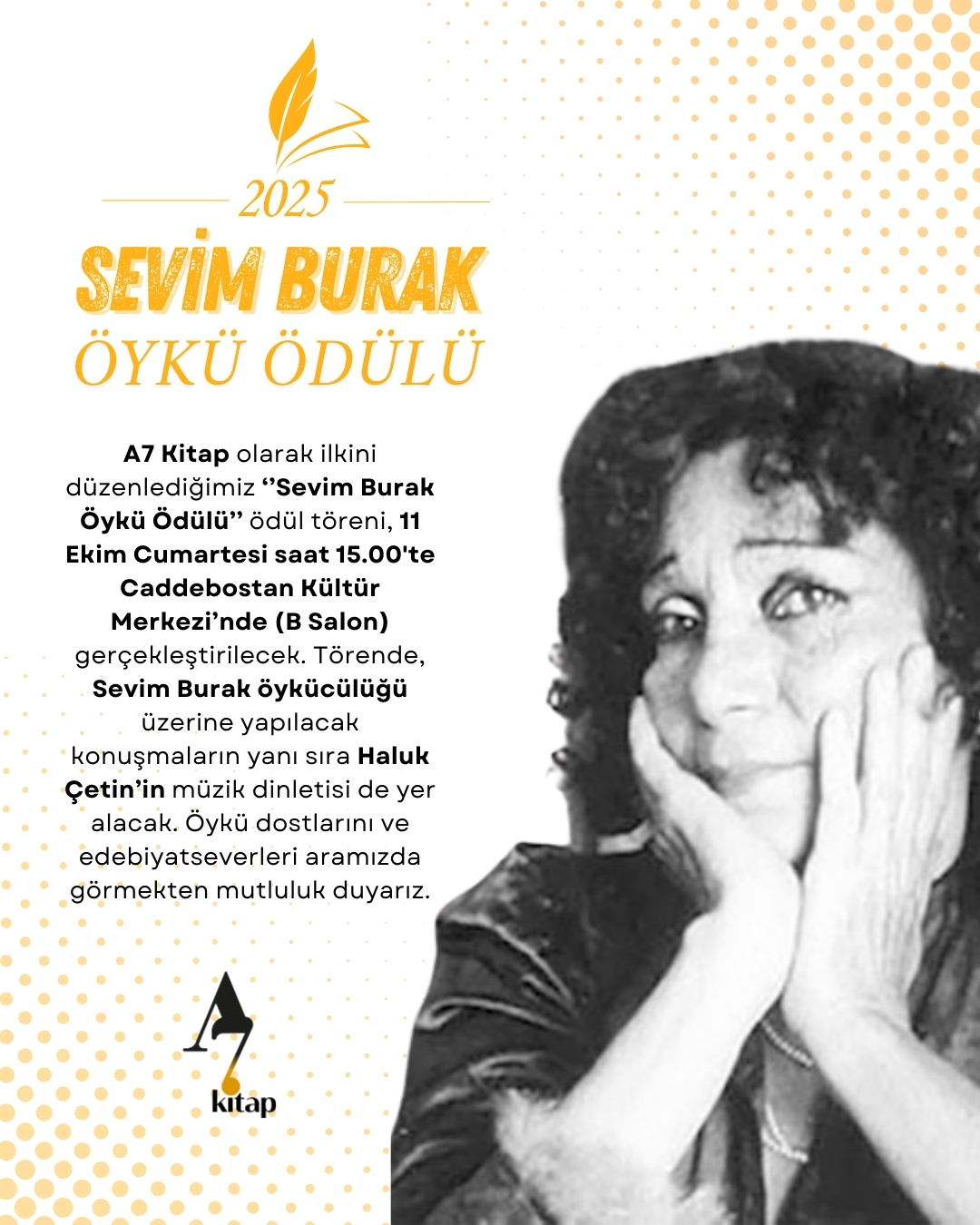 Sevim Burak Öykü Ödülleri, 11 Ekim’de Caddebostan Kültür Merkezi’nde Sahiplerini Buluyor… Sevim Burak Öykü Ödülleri, 11 Ekim’de Caddebostan Kültür Merkezi’nde Sahiplerini Buluyor…